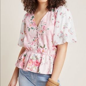 Anthropologie Hemant & Nandita Rose Garden Blouse